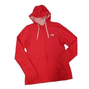 The North Face Fave Lite LFC Full Zip Hoodie Women's L Cayenne Heather Coral EUC